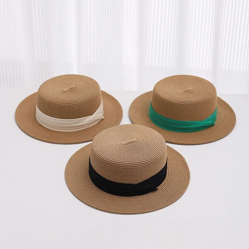 Men Women Sun Hats Wide Brim Fedora Straw Beach Hat UV UPF 50 