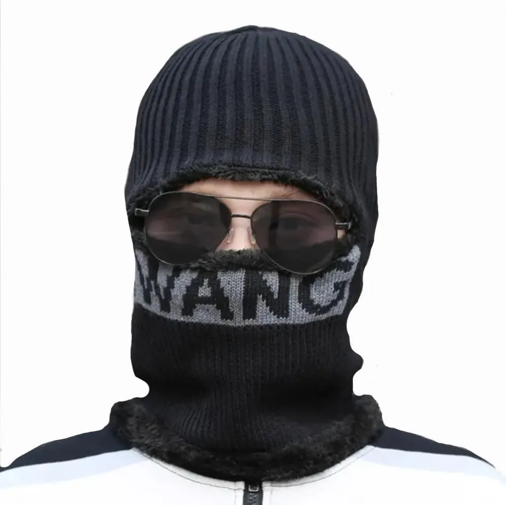 Men's Winter Hat 3 in 1 Fleece Lined Thick Warm Slouchy Knitted Hats Thermal Windproof and Cold Resistant Face Mask