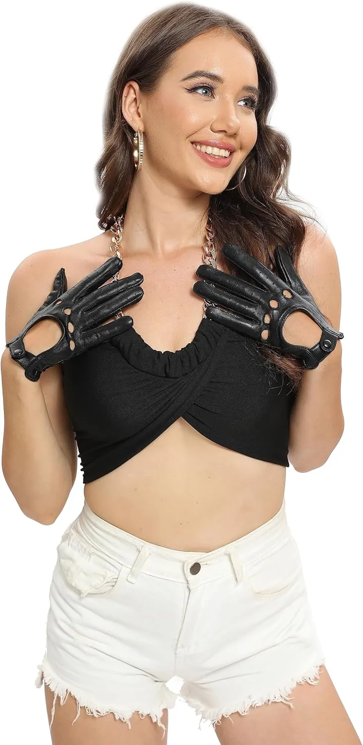MGGMOKAY Women's Leather Driving Gloves Touchscreen Thin Soft Sheepskin Motorcycle Riding Gloves Unlined