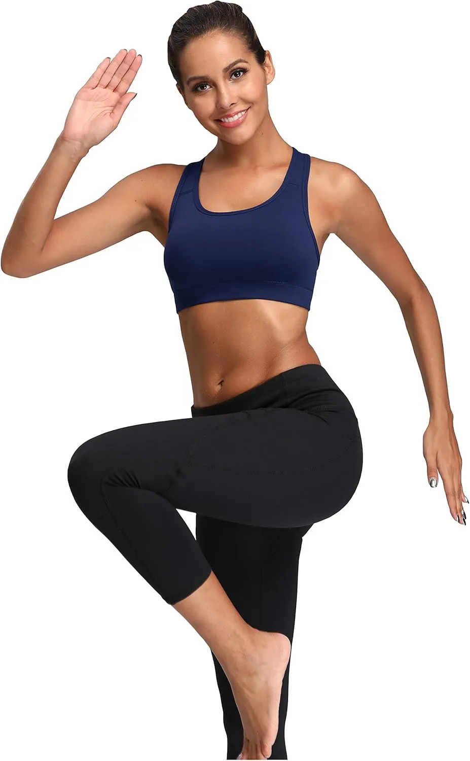 Oalka Women's Racerback Sports Fitness Support Workout Running Bras
