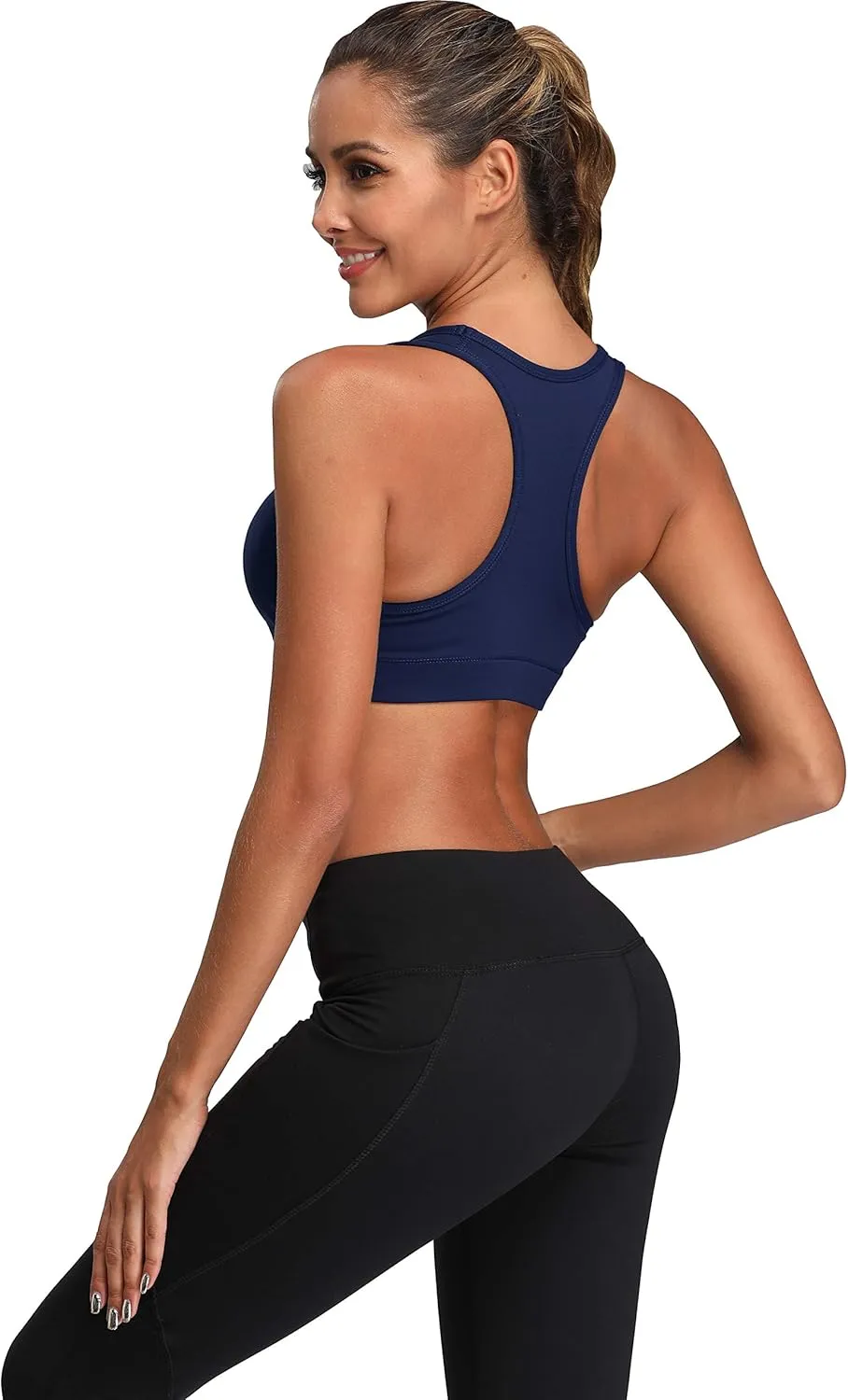Oalka Women's Racerback Sports Fitness Support Workout Running Bras