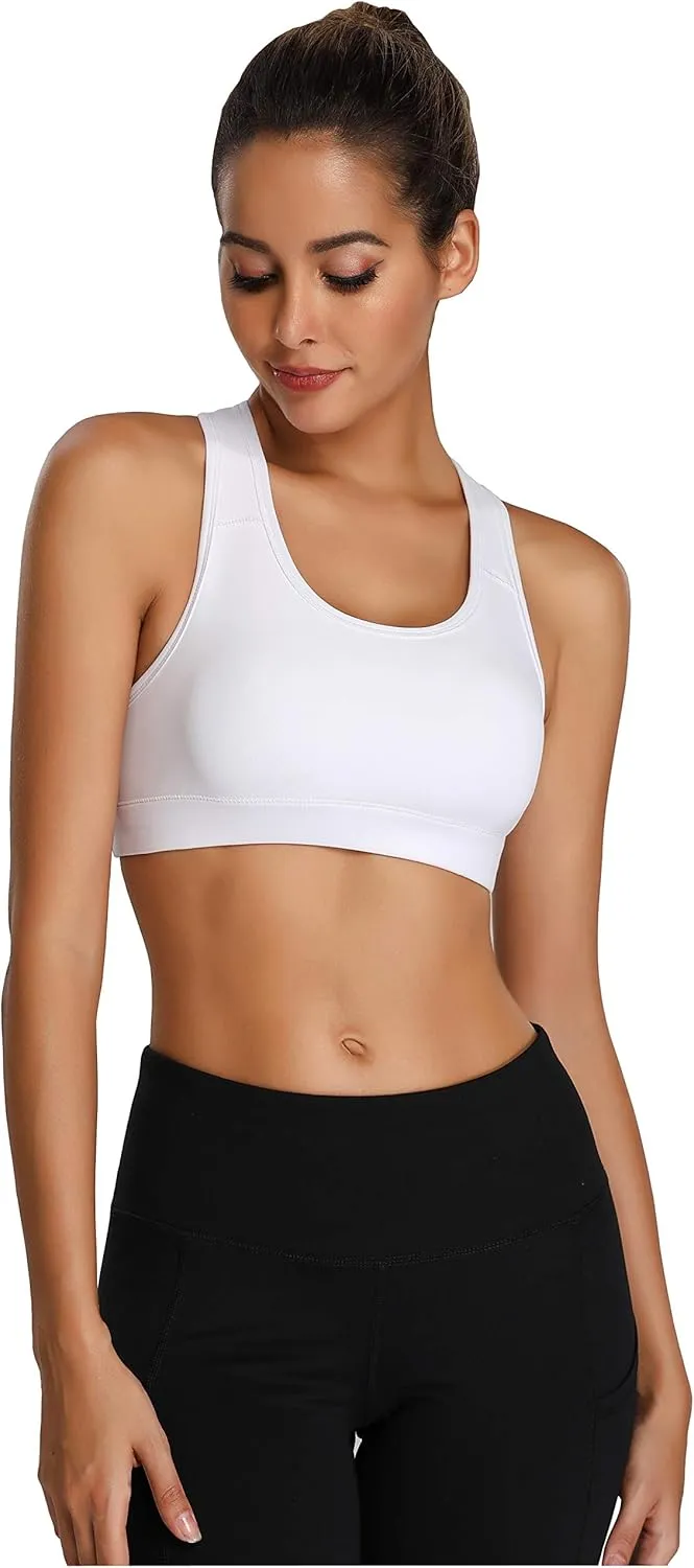 Oalka Women's Racerback Sports Fitness Support Workout Running Bras