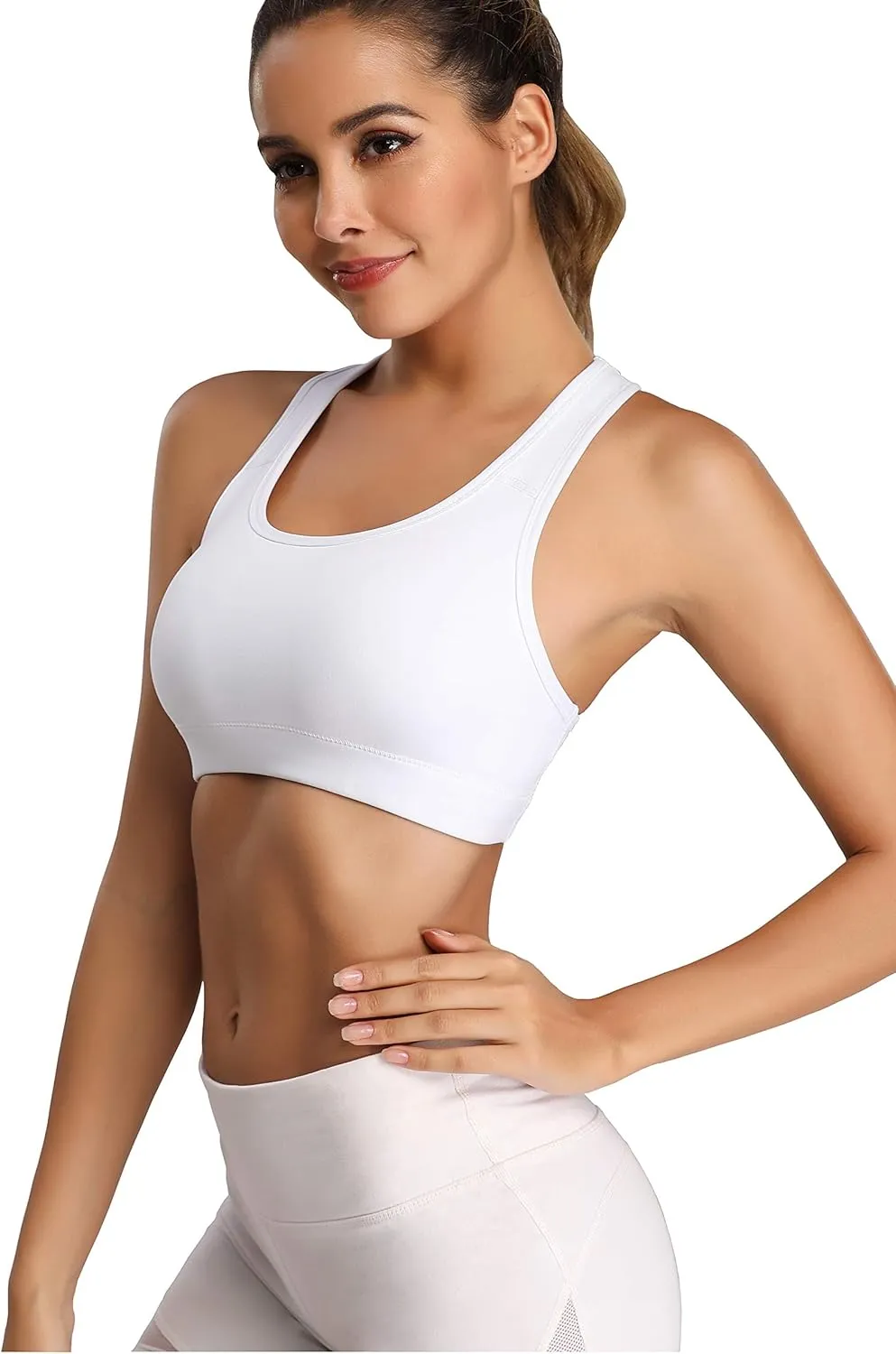 Oalka Women's Racerback Sports Fitness Support Workout Running Bras