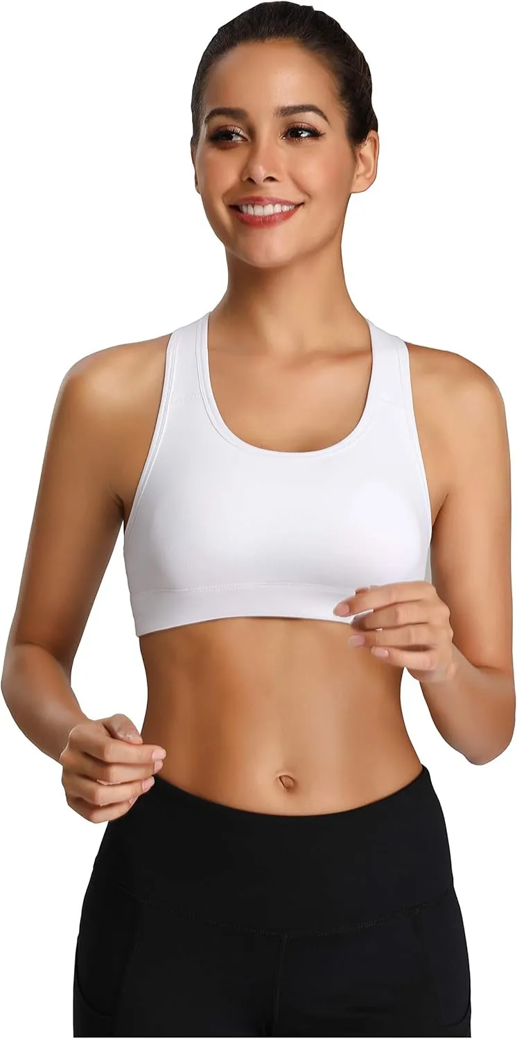 Oalka Women's Racerback Sports Fitness Support Workout Running Bras
