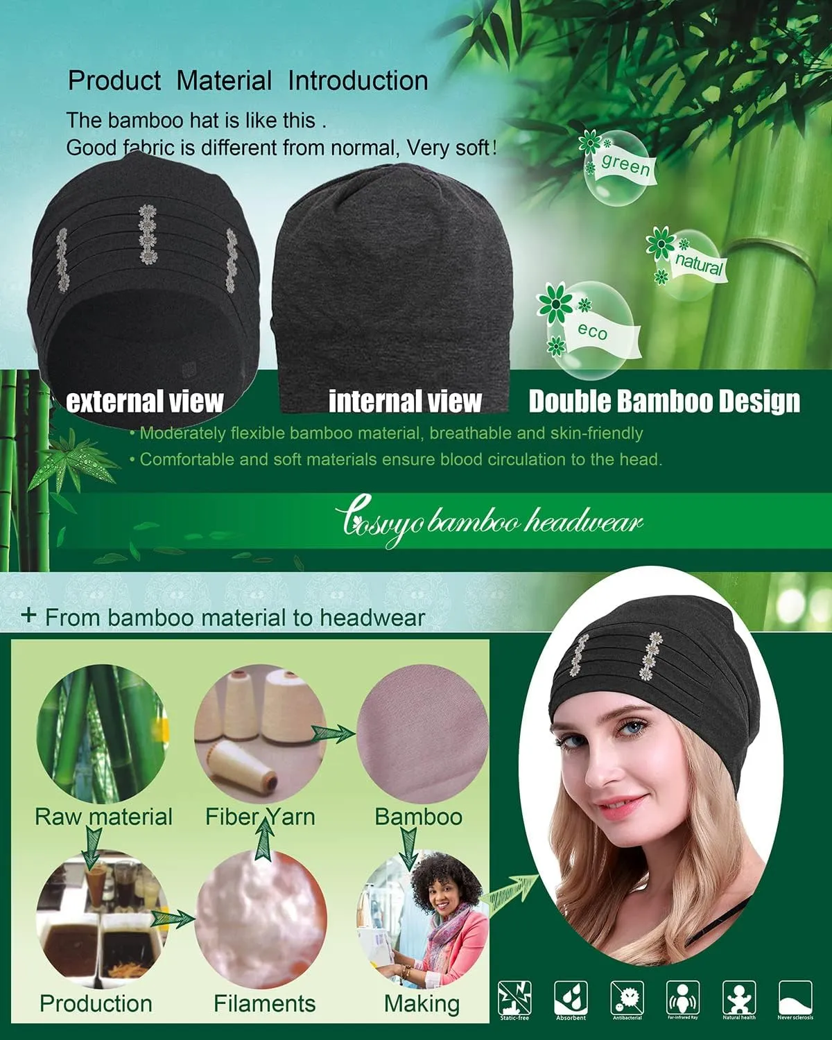 osvyo Flower Chemo Headwear Turban for Women - Headcovering Beanie Caps