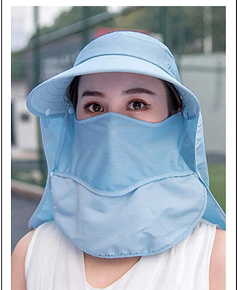 Outdoor UPF 50  UV Sun Protection Waterproof Breathable Face Neck Flap Cover Folding Sun Hat for Men/Women