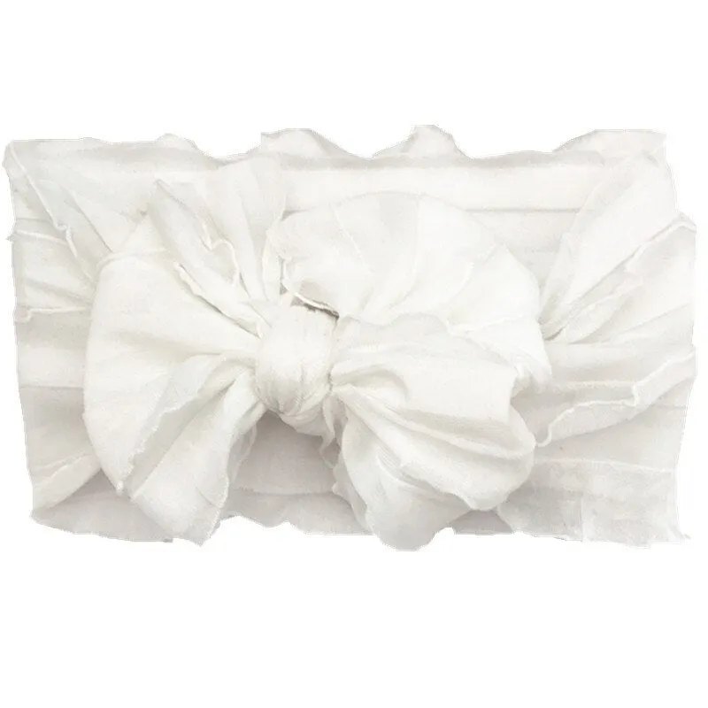 Oversize Lace Bow Baby Headband Wide Soft Flower Silk Hairband for Girl Headwear Children Bow Knot Turban Newbor Infant Headwrap