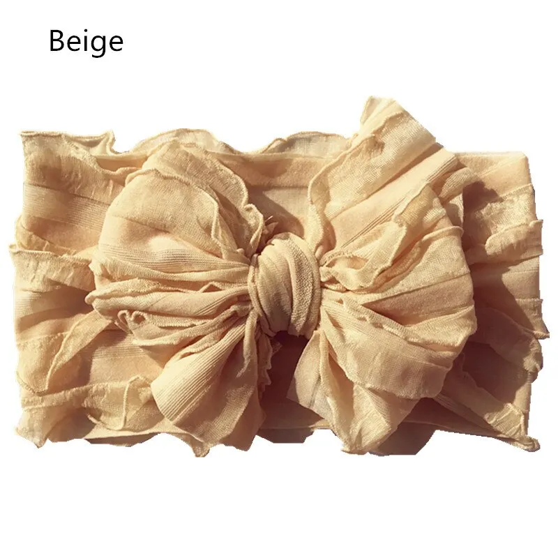 Oversize Lace Bow Baby Headband Wide Soft Flower Silk Hairband for Girl Headwear Children Bow Knot Turban Newbor Infant Headwrap