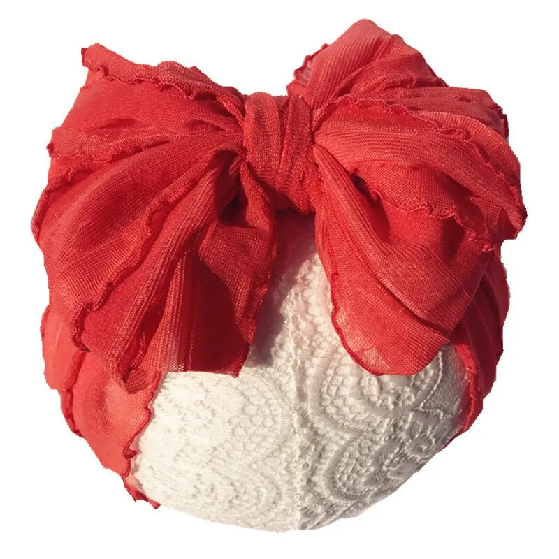 Oversize Lace Bow Baby Headband Wide Soft Flower Silk Hairband for Girl Headwear Children Bow Knot Turban Newbor Infant Headwrap