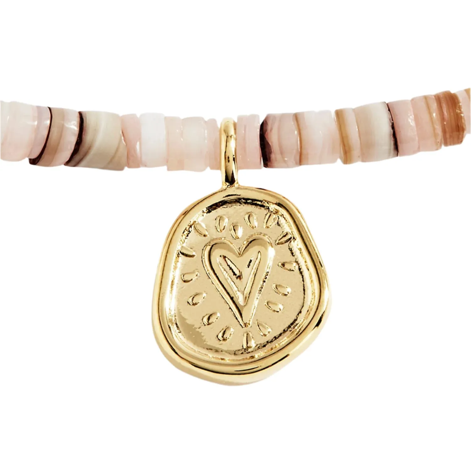 Pink Shell Gold Heart Anklet