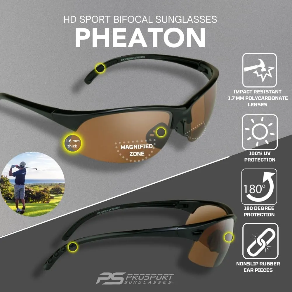 proSPORT BIFOCAL Sunglasses Readers Tinted Mens Womens High Definition Amber Yellow Smoke  1.50  1.75  2.00  2.25  2.50