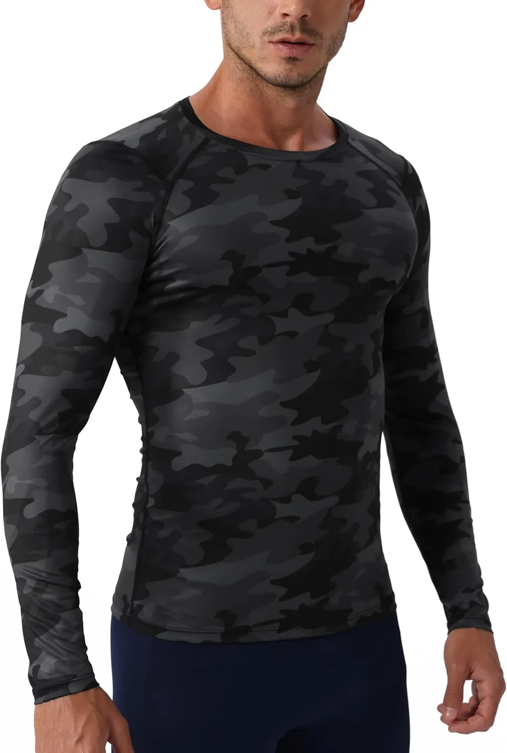 Queerier Men's Compression Shirts Workout T Shirt Long Sleeve Thermal Tops for Men Athletic Base Layer Gym Sports Underwear