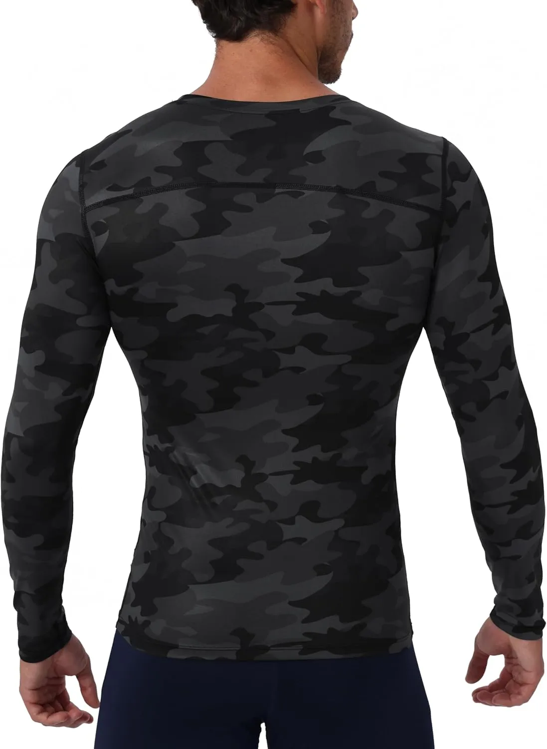 Queerier Men's Compression Shirts Workout T Shirt Long Sleeve Thermal Tops for Men Athletic Base Layer Gym Sports Underwear