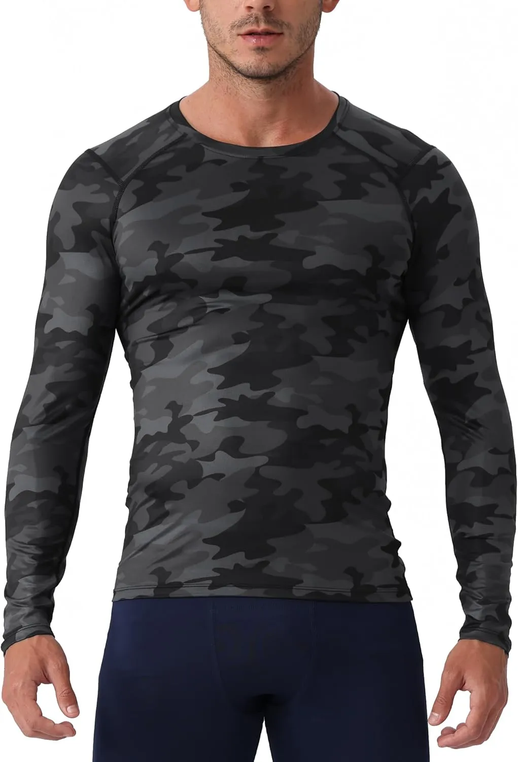 Queerier Men's Compression Shirts Workout T Shirt Long Sleeve Thermal Tops for Men Athletic Base Layer Gym Sports Underwear