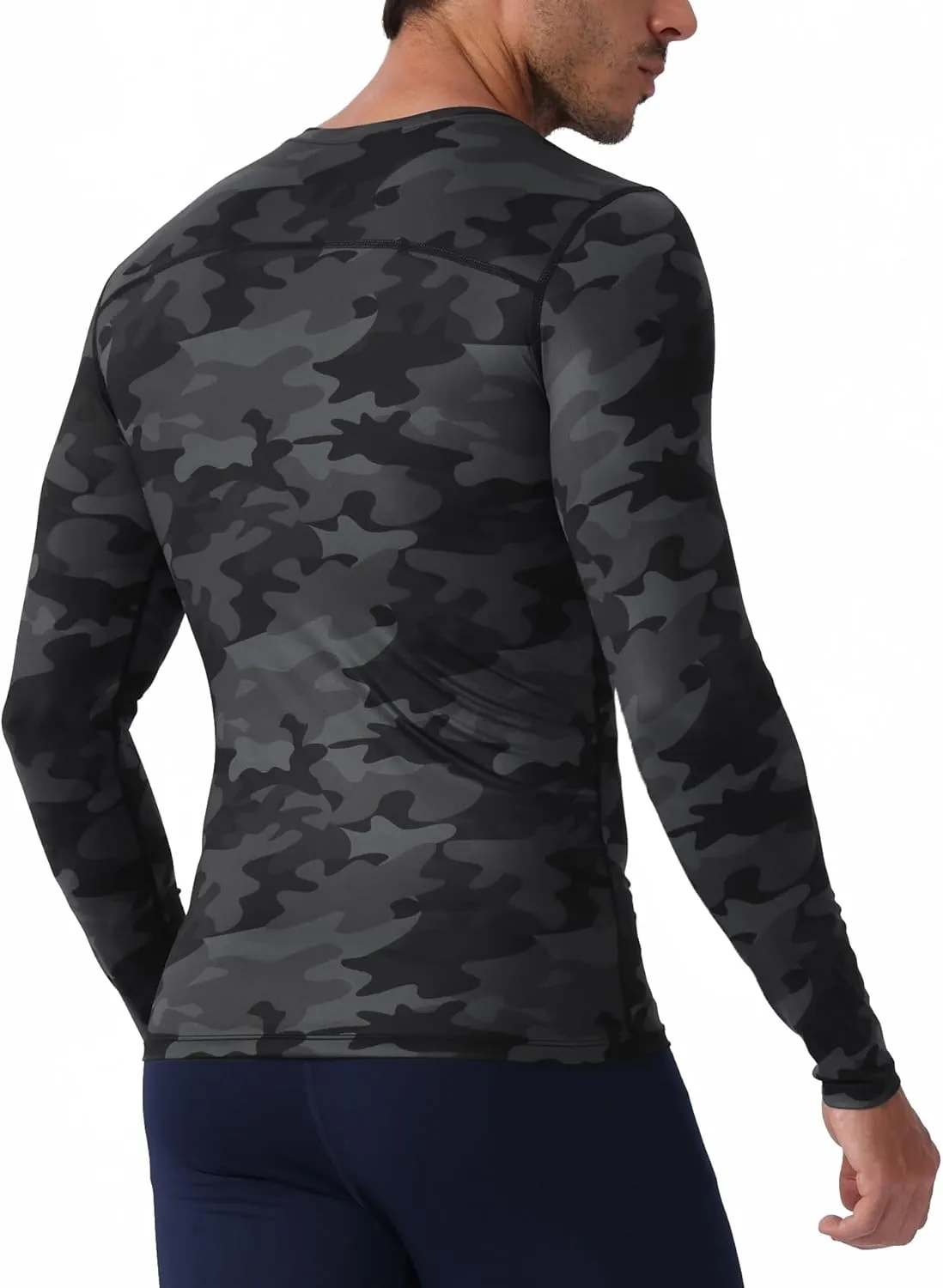 Queerier Men's Compression Shirts Workout T Shirt Long Sleeve Thermal Tops for Men Athletic Base Layer Gym Sports Underwear