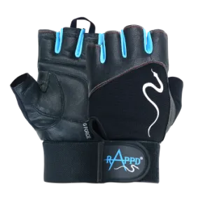 Rappd - G force Leather Gloves With Wrist Wrap Blue