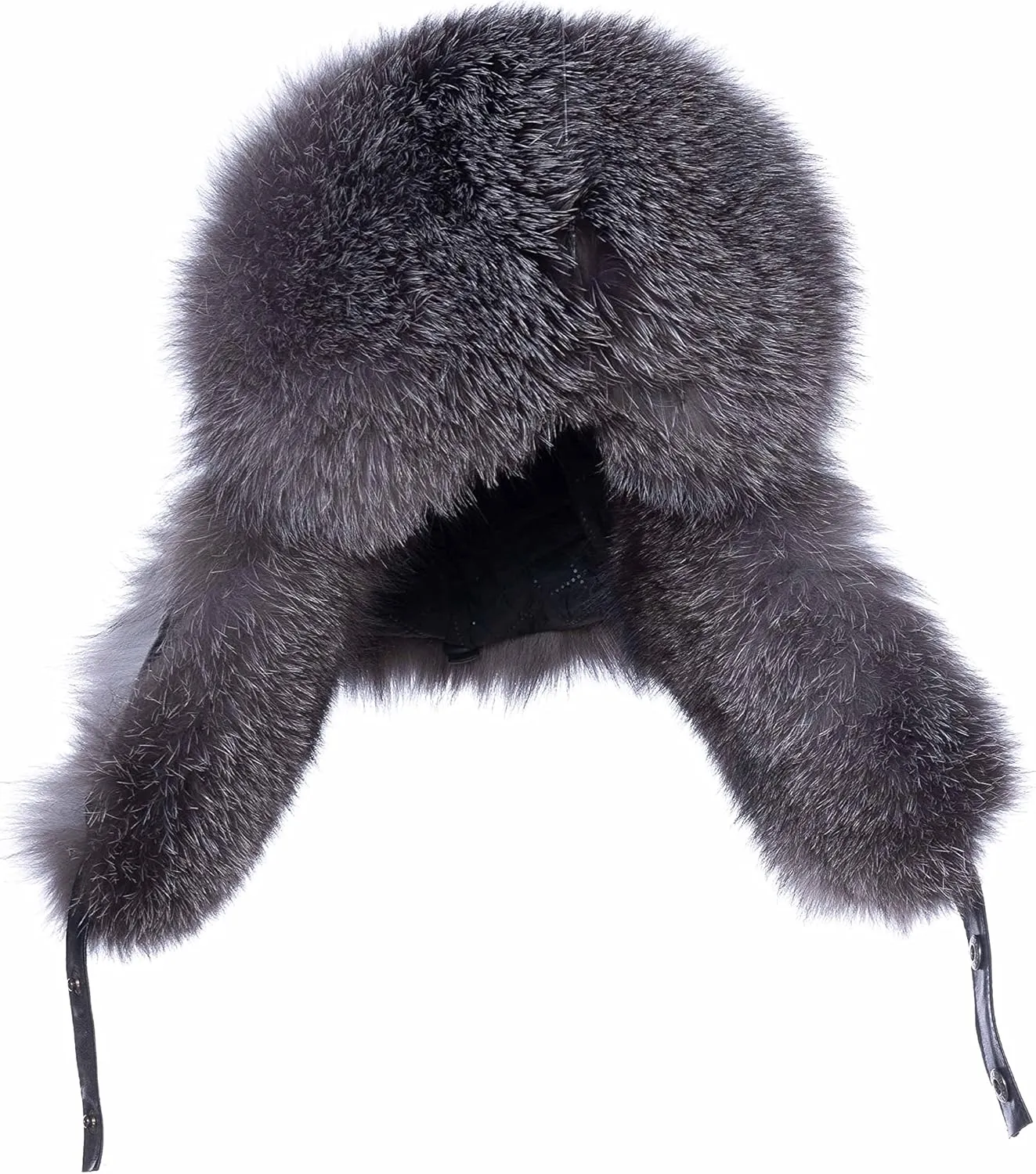 Real Fox Fur Hat - Genuine Sheepskin Leather Shell, Unisex Classic Ushanka Style, Warm and Windproof for Winter