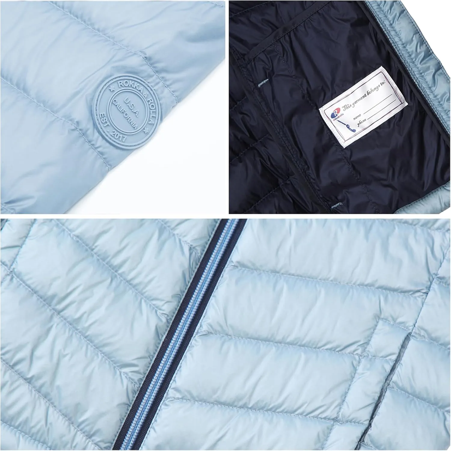 Rokka&Rolla Girls' Ultra Lightweight Packable Down Puffer Jacket Coat