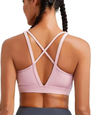 RUNNING GIRL Sports Bras for Women High Support, High Impact Strappy Sports Bra Moulded Cup Workout Bra