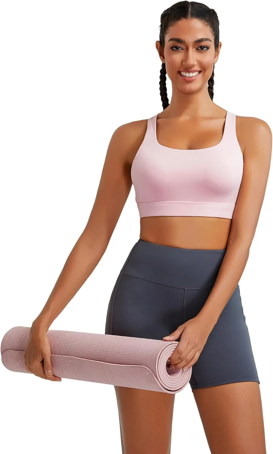 RUNNING GIRL Sports Bras for Women High Support, High Impact Strappy Sports Bra Moulded Cup Workout Bra