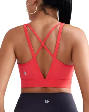 RUNNING GIRL Sports Bras for Women High Support, High Impact Strappy Sports Bra Moulded Cup Workout Bra