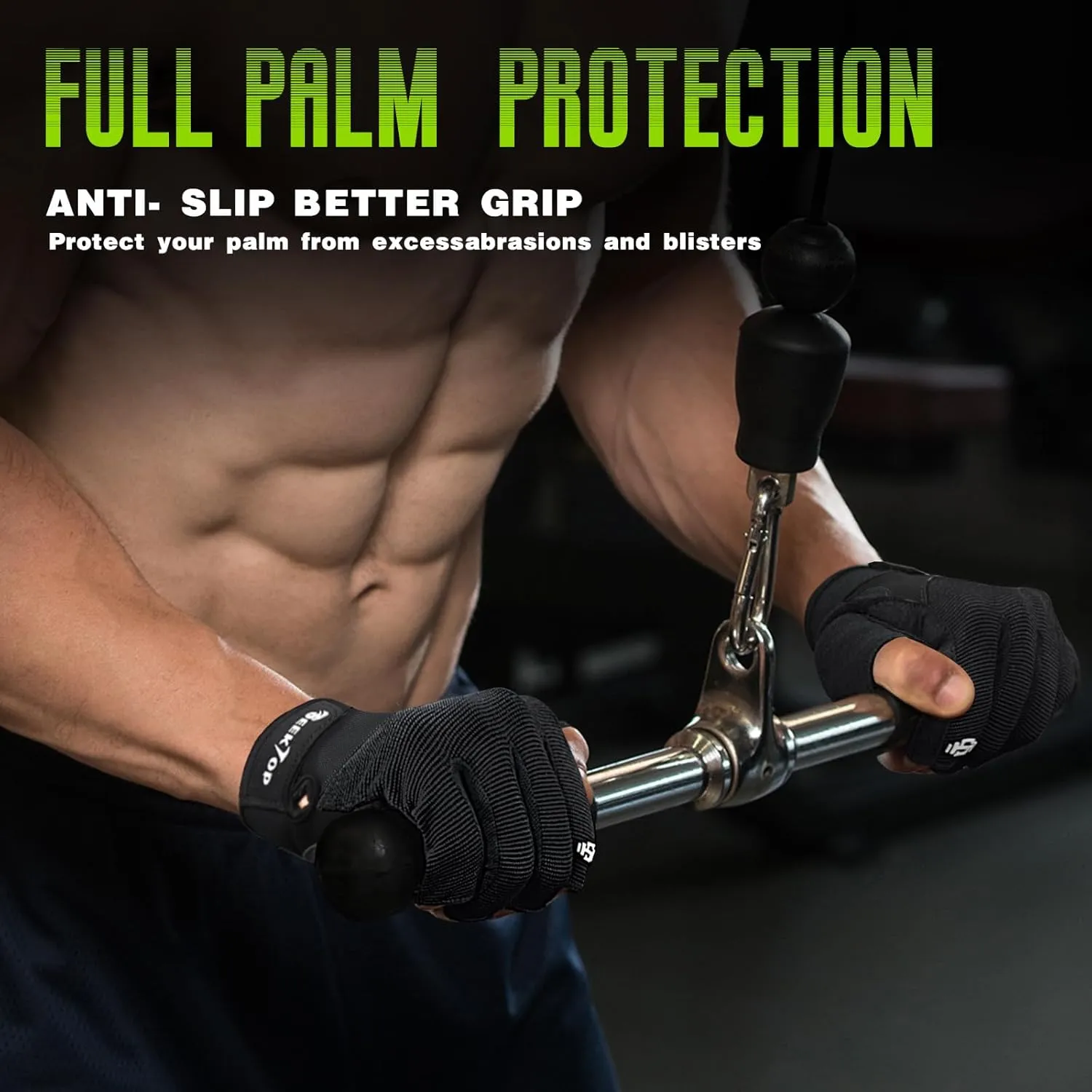 Seektop Workout Gloves for Men and Women, Weight Lifting Gloves with Full Protection, Excellent Grip, Gym, Breathable Exercise Gloves for Weightlifting, Fitness, Training