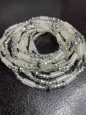 Silva Tube & Crystal Waist Beads (with Thread Finish)