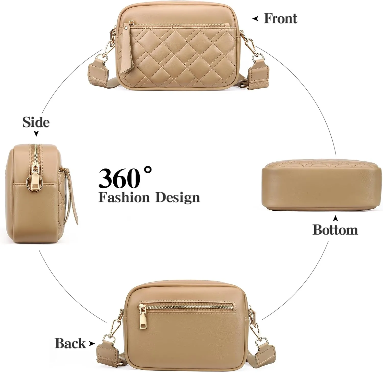 Small Crossbody Purse Leather Crossbody Bags for Women Fashion Handbag Cell Phone Crossover Shoulder Bag for Women