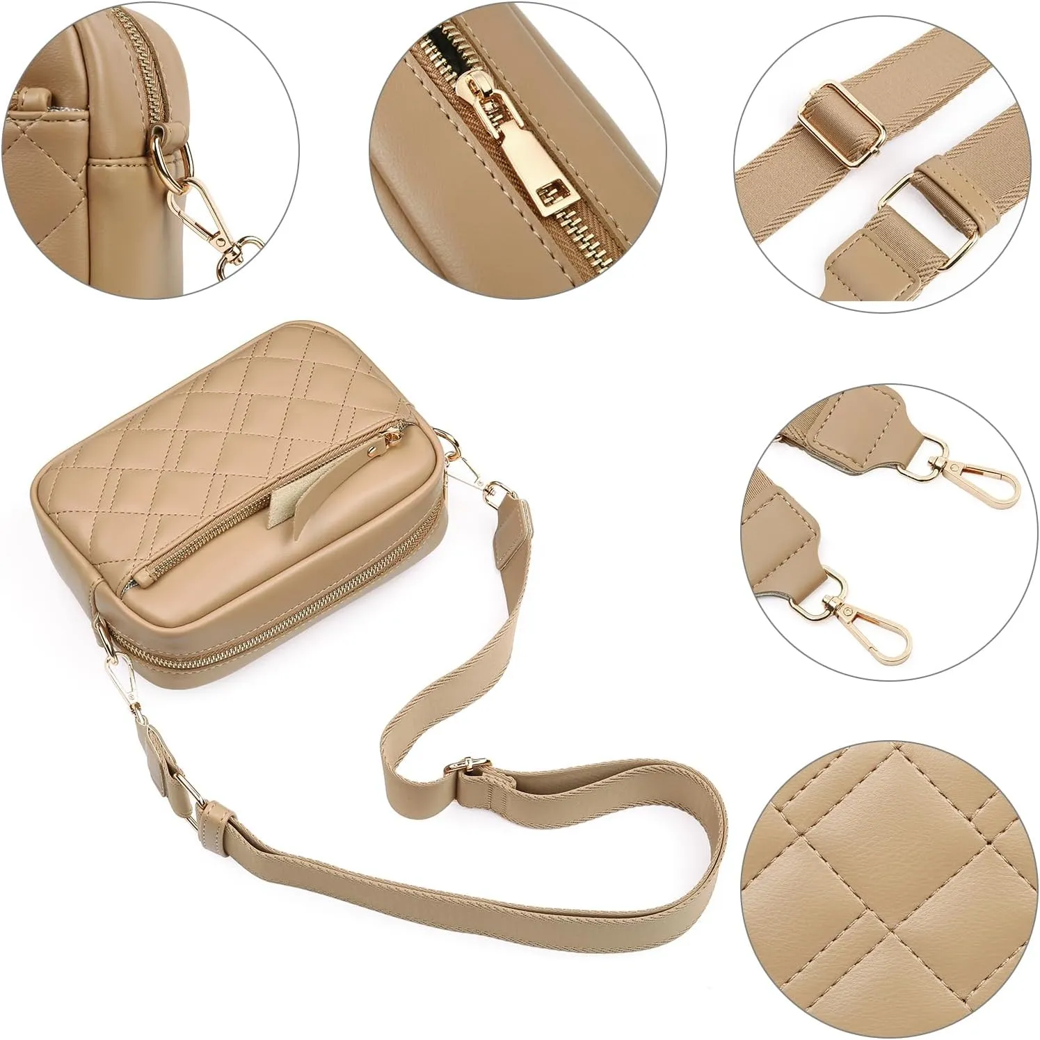 Small Crossbody Purse Leather Crossbody Bags for Women Fashion Handbag Cell Phone Crossover Shoulder Bag for Women
