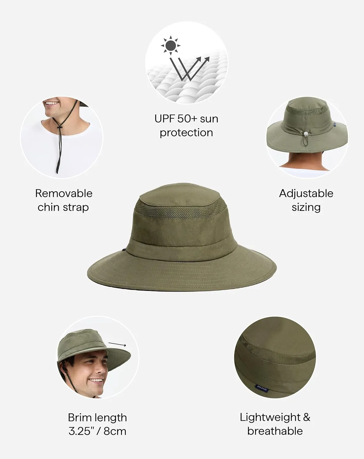 Solbari Everyday Broad Brim Sun Hat with Pocket UPF50  Uv Protection, Sun Protective Hat