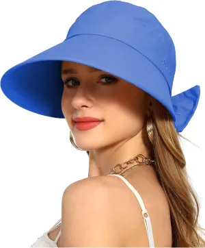 Sun Visor Hat for Women Wide Brim Ponytail Hole UV Protection Summer Cap Packable UPF 50  Travel Outdoor