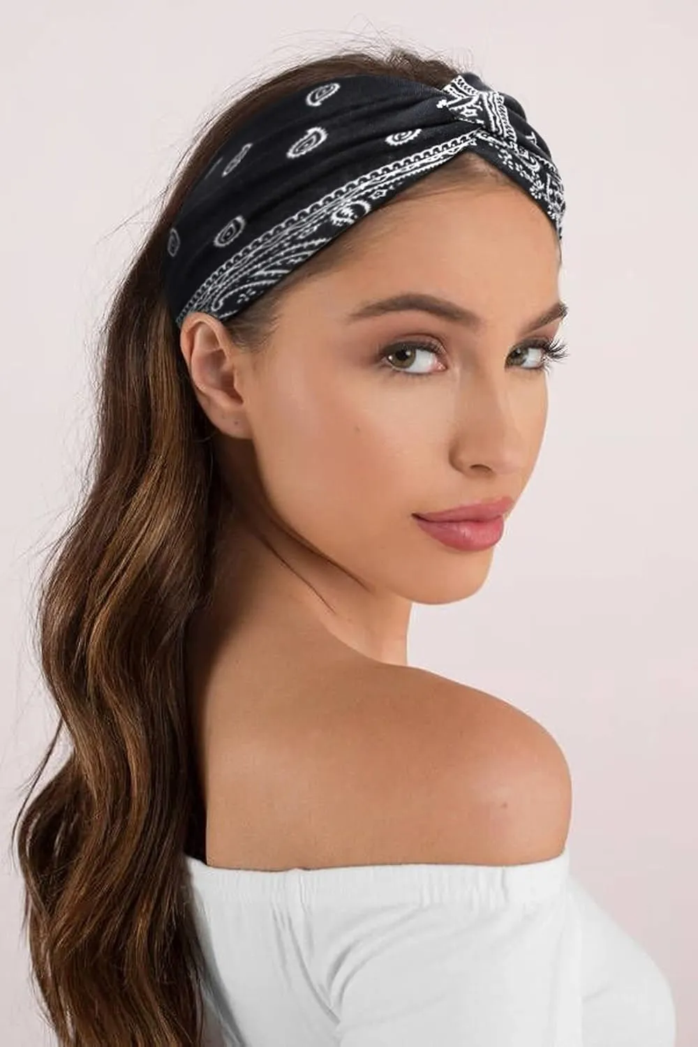Tobeffect Boho Headbands for Women Bandana Fashion Womens Headbands Non Slip Elastic Wide Turban Head Wrap