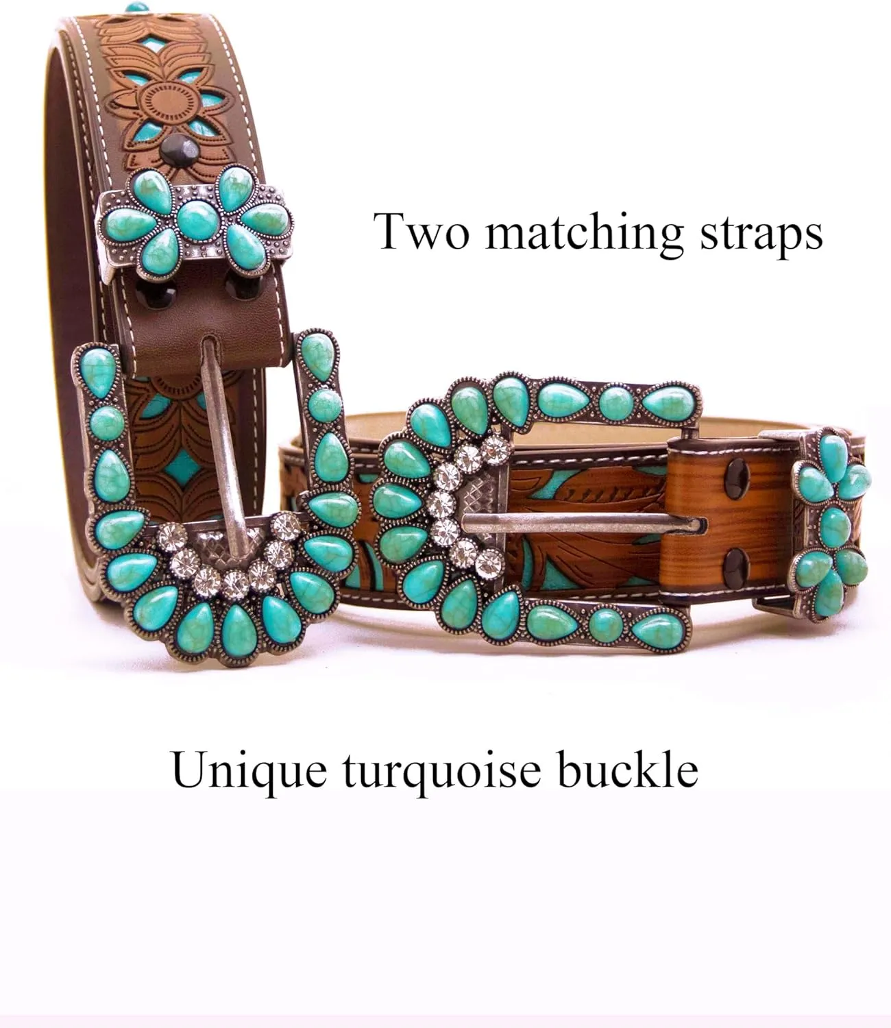 TOPACC Western Belts for Women Men Cowgirl Cowboy Country Belts with Buckles for Jeans Pants Rodeo
