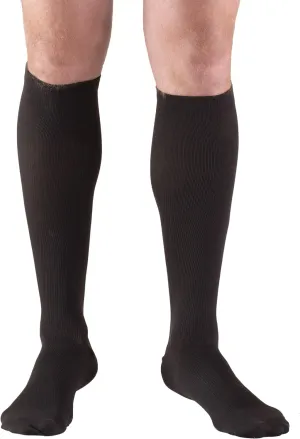 Truform Compression Socks, 15-20 mmHg, Men's Dress Socks, Knee High Over Calf Length, Black, Large