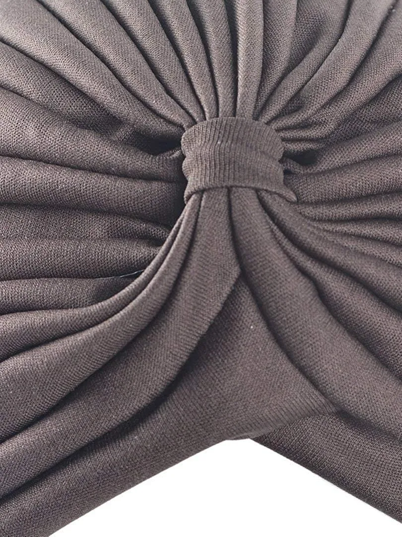 Unisex Turban Hat, Vintage Polyester Pleated Head Wrap Headband Cross Twist Arab Hair Wrap Chemo Turban Headwear