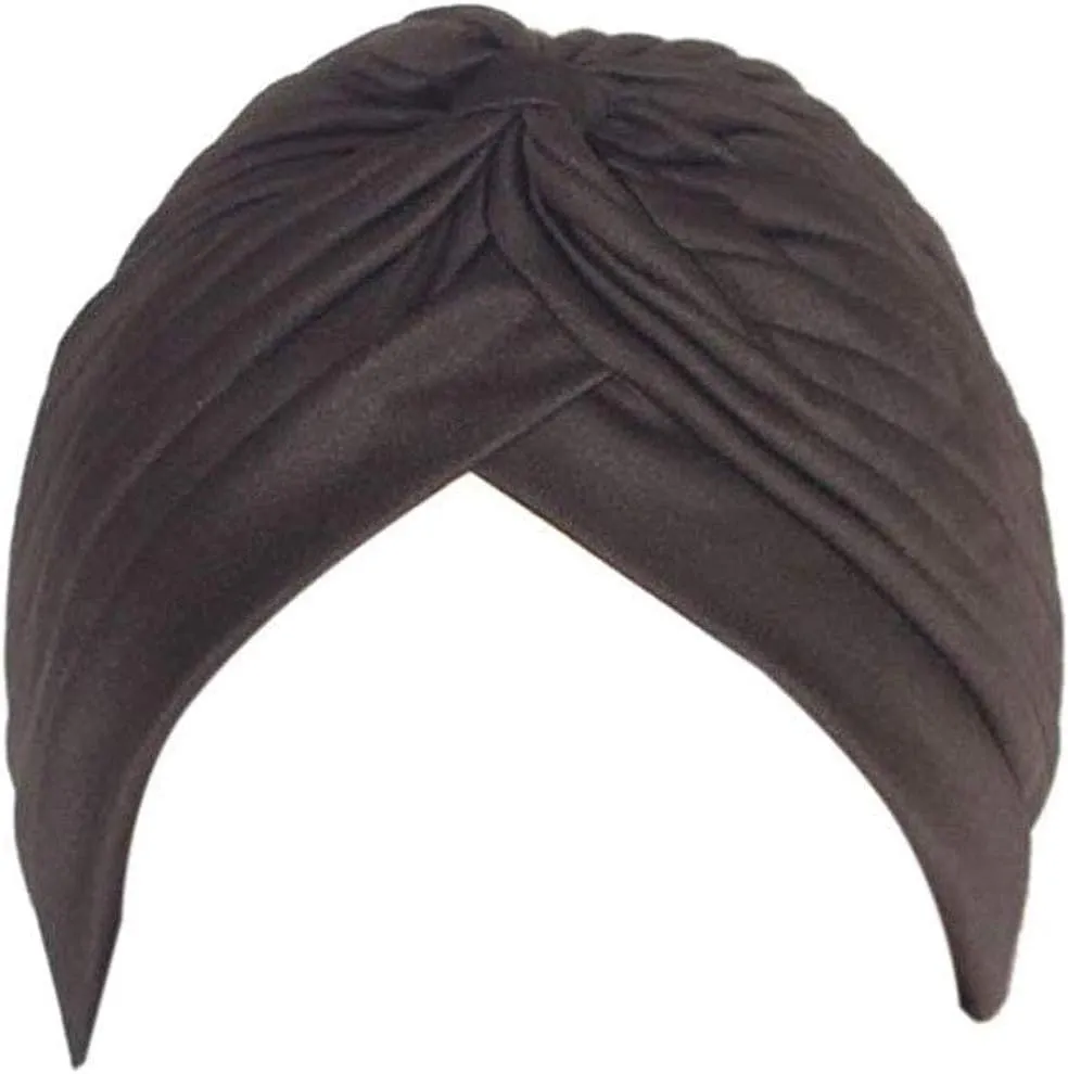 Unisex Turban Hat, Vintage Polyester Pleated Head Wrap Headband Cross Twist Arab Hair Wrap Chemo Turban Headwear