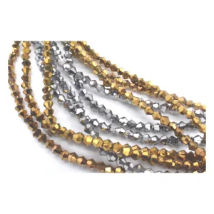 WB11 - Silver and Gold African Glass Seed Waist Beads Belly Chains