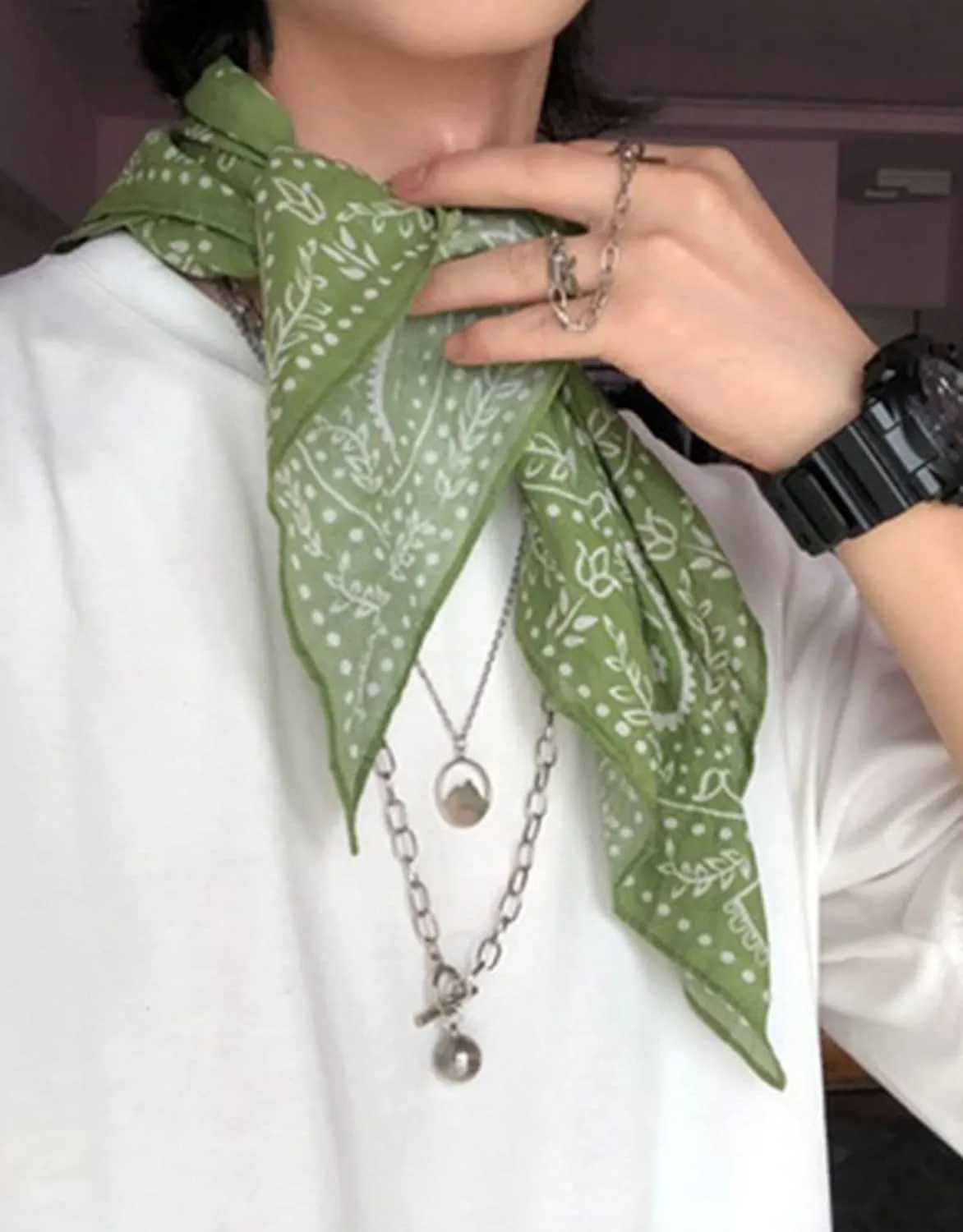 WENLOOY Square Satin Silk Feeling Hair Scarf Headscarf for Women/Men's Necktie Silk Bandanas Pocket Square