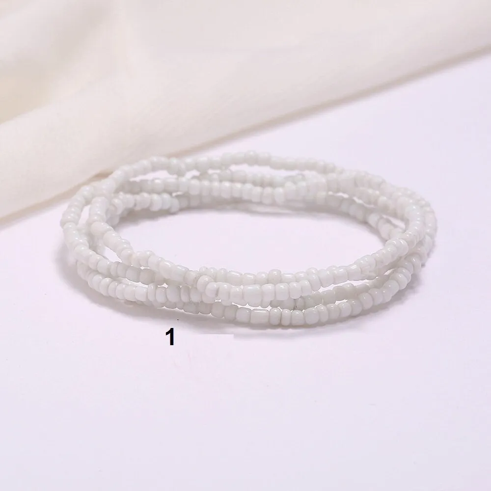 White Slimming Elastic Waist beads
