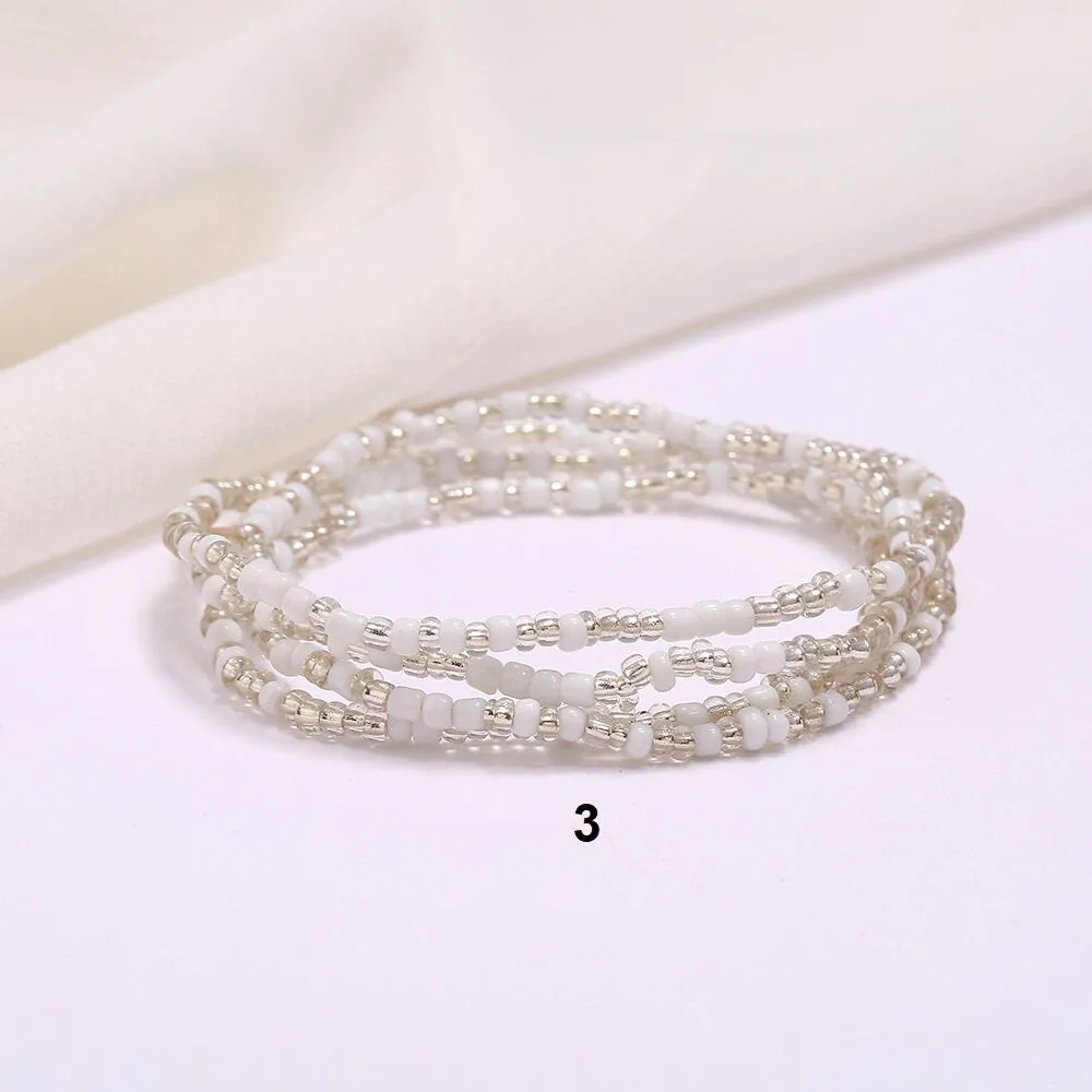 White Slimming Elastic Waist beads