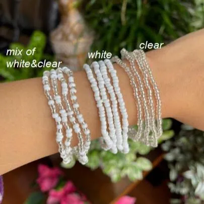 White Slimming Elastic Waist beads