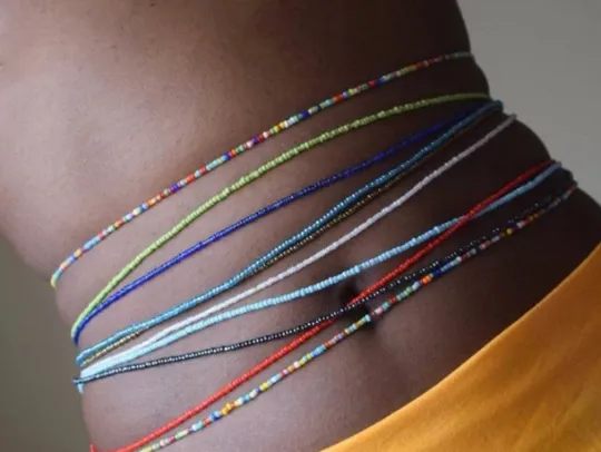 White Slimming Elastic Waist beads