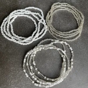 White Slimming Elastic Waist beads