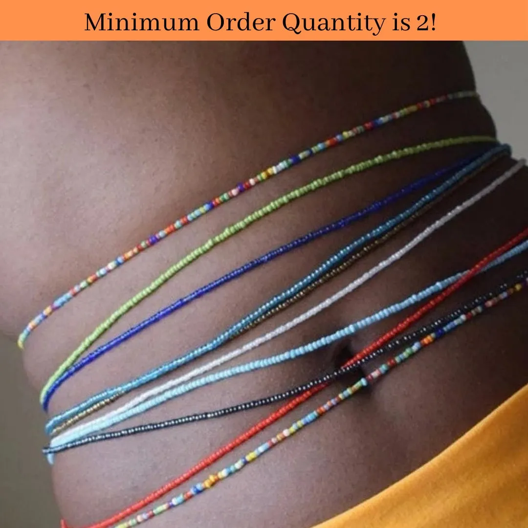 White Slimming Elastic Waist beads