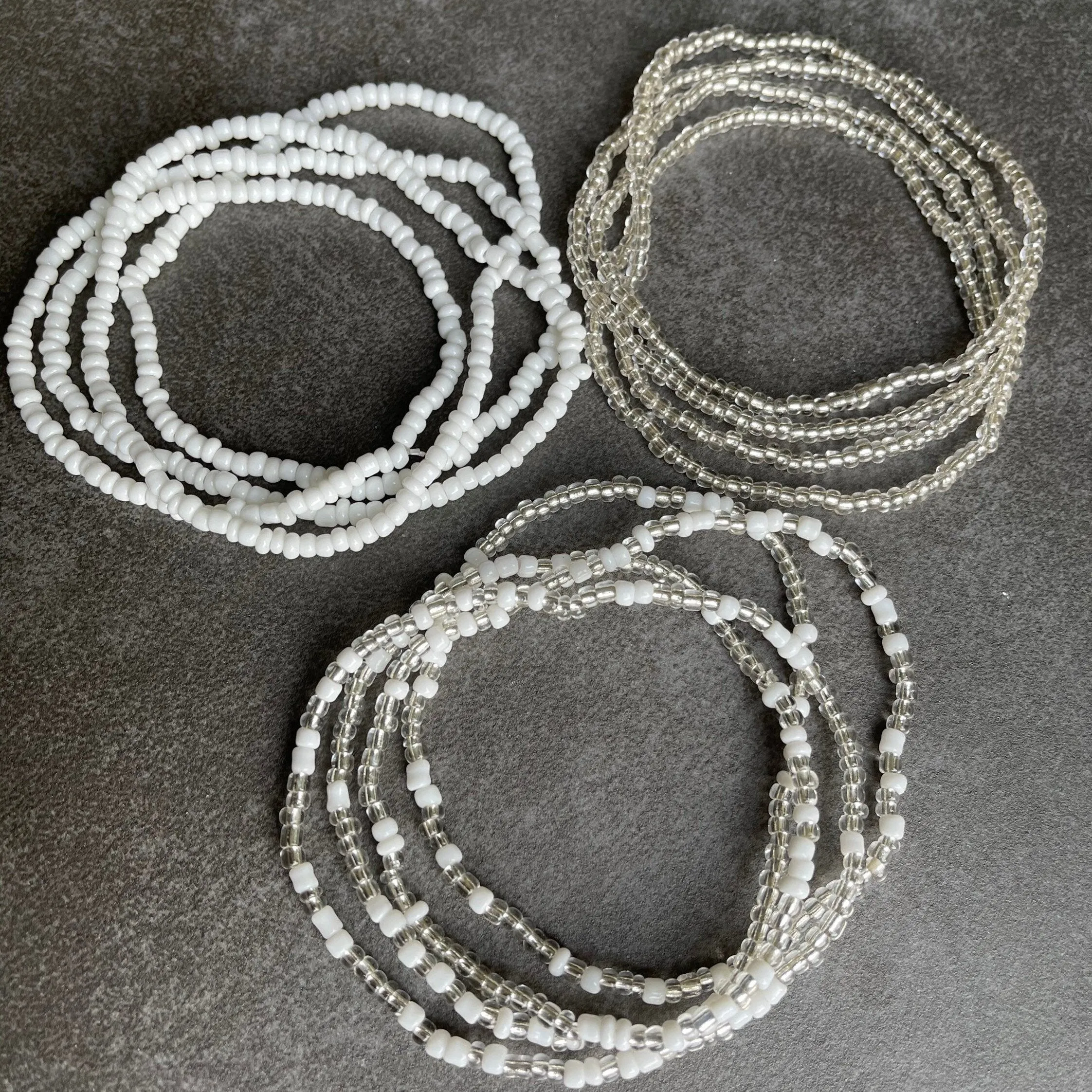 White Slimming Elastic Waist beads