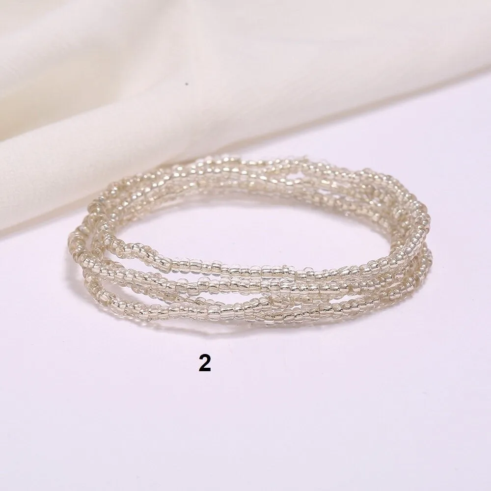 White Slimming Elastic Waist beads