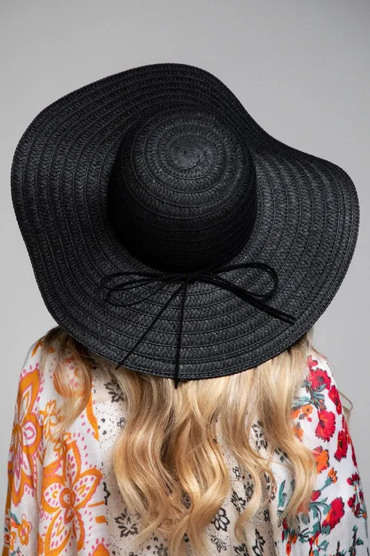 Wide Brim Sun Hat in Black