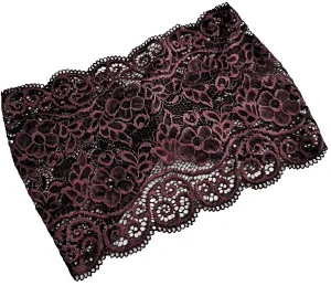 Women's Stretch Lace Headbands - Wide Turban Headbands for Yoga, Headwraps (Brown)