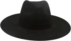 Women's Vintage Round Wide Brim Fedora Hat for Men Women Suede Party Hats Ethnic Style Cap