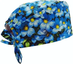 Working Cap with Silky Inner - Cotton Hat with Sweatband and Buttons, Adjustable Tie Back Ponytail, One Size